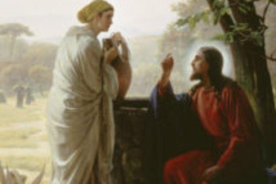 a woman sees Jesus and goes to testify about Jesus