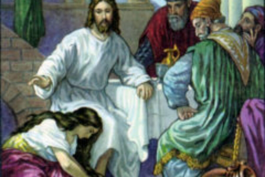 A woman witness at Jesus feet
